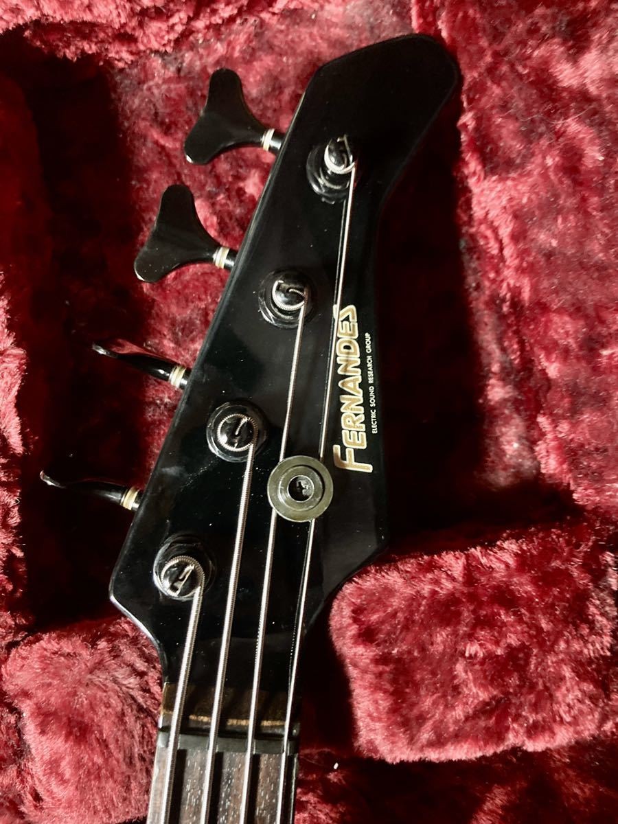 Fernandes FRB-70 Fretless Electric Bass Guitar Black Rare Used