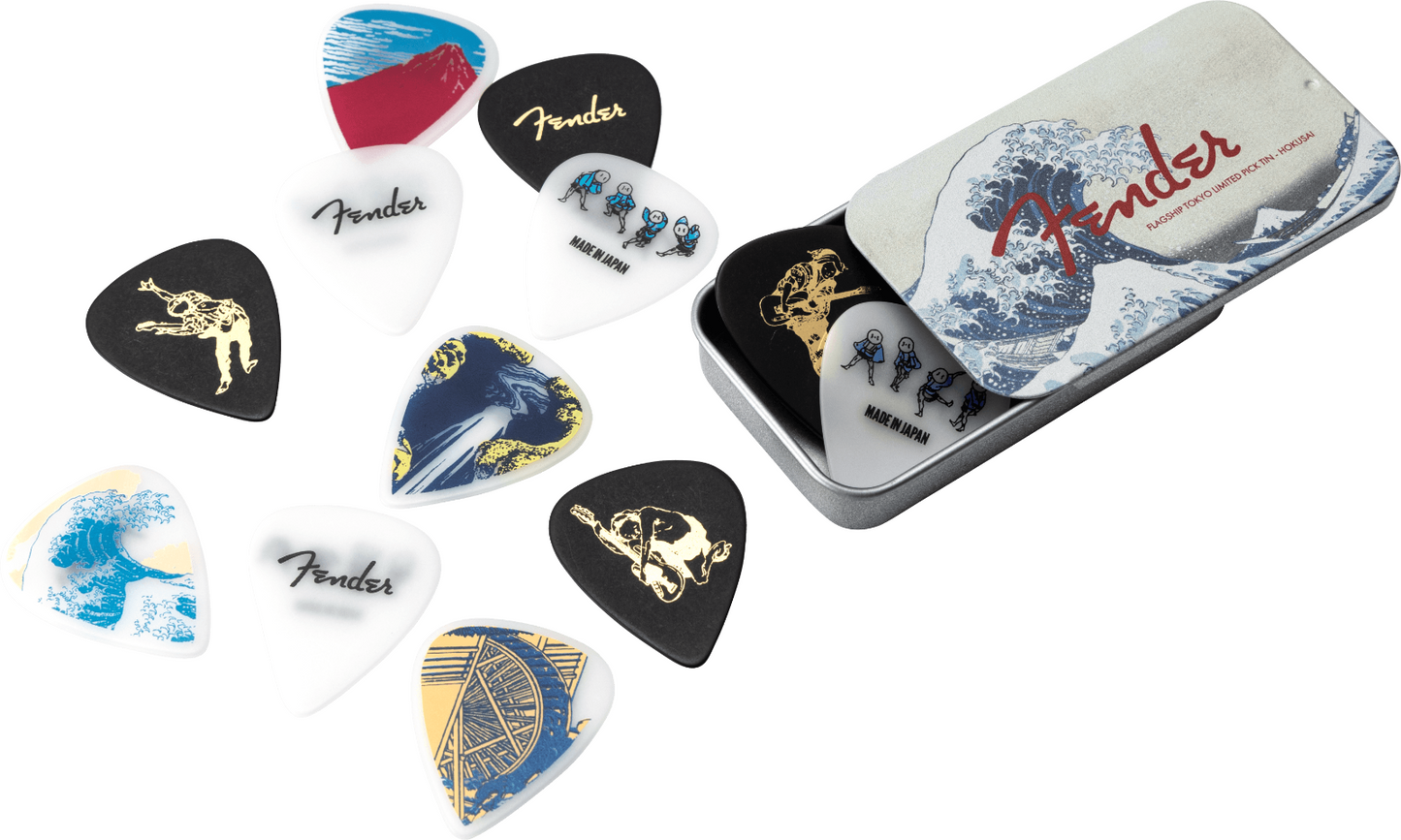 Fender Flagship Store Tokyo Limited Pick TIn HOKUSAI 351 12 Picks Set Brand new
