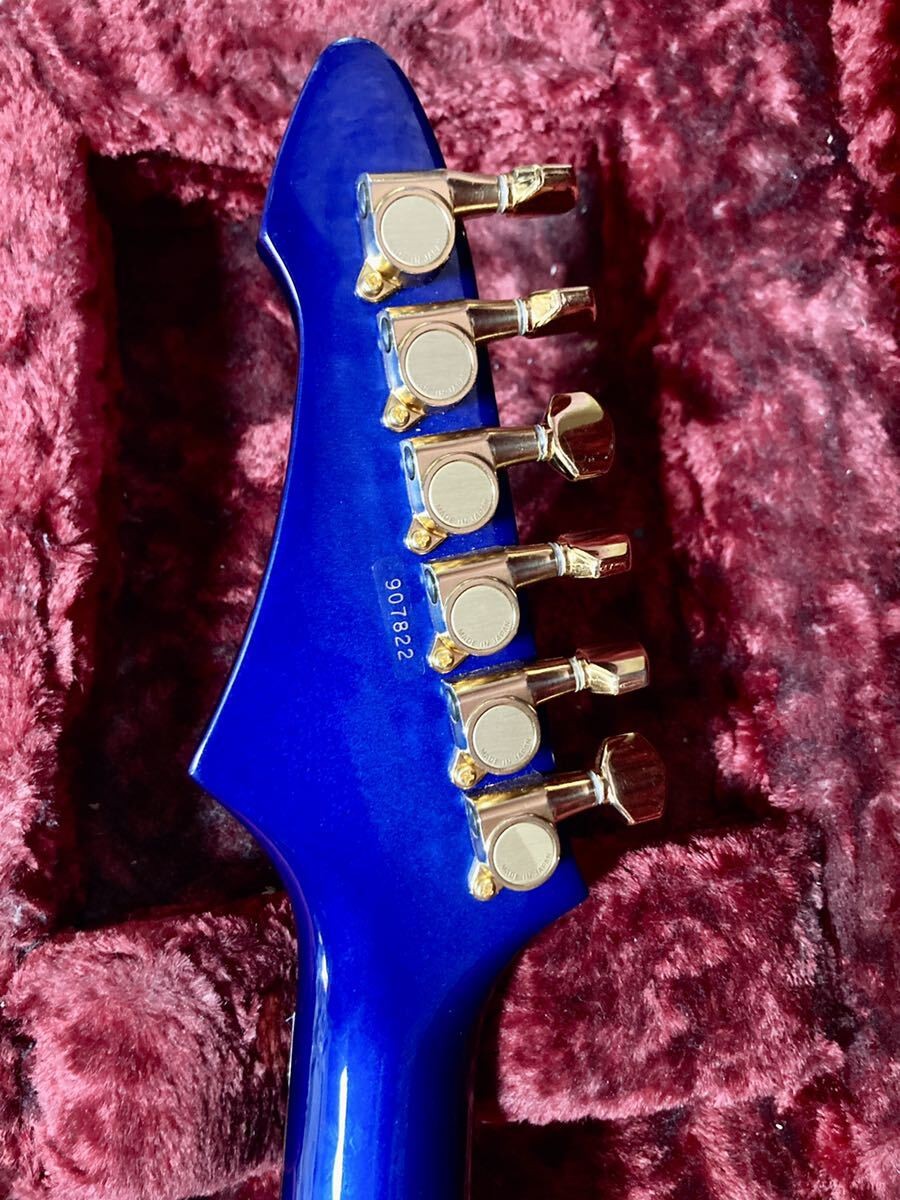 Aria Pro Ⅱ V A-580 Vanguard Series Made In Japan electric Guitar Blue Used