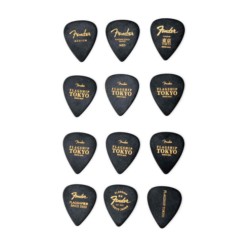 Fender Flagship Tokyo Limited Guitar Picks Black x Gold 12 pcs set Made in Japan