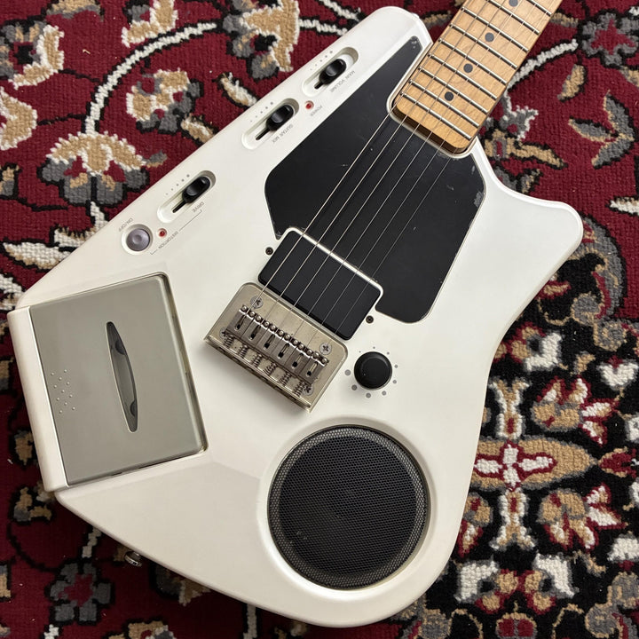 1980s Casio EG-5 Eleking White Guitar Built-in Cassette Deck Amp Speaker MIJ