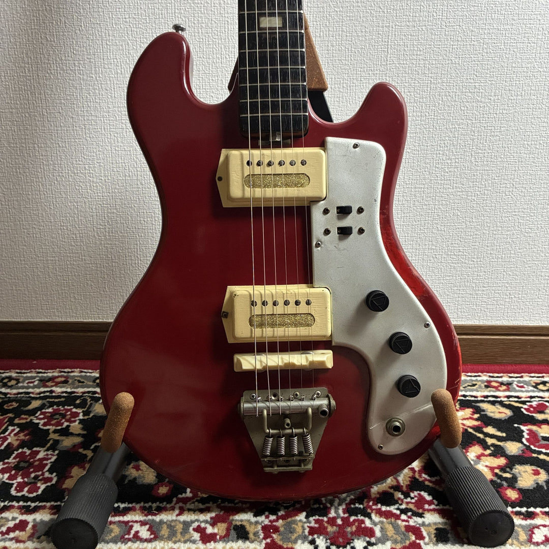 1960s Guyatone LG-85T Red Vintage Bizarre Electric Guitar MIJ Japan w/ Vibrato