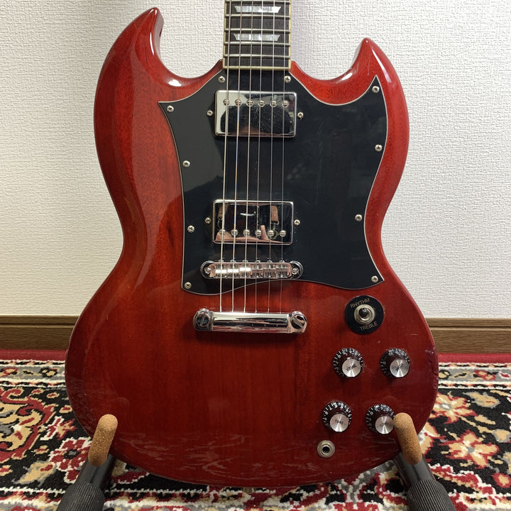 Blitz by Aria Pro II BSG-STD SG Electric Guitar Cherry Set Neck w/Soft Case
