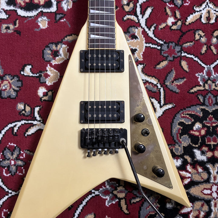 1986 Fernandes JS-110 Limited Edition Rhoads V Pearl White Floyd Rose MIJ Japan
