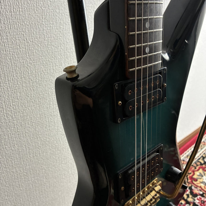 1982-83 Aria Pro II ZZ Deluxe Explorer Blue Burst MIJ Matsumoku Gold HW w/OHSC