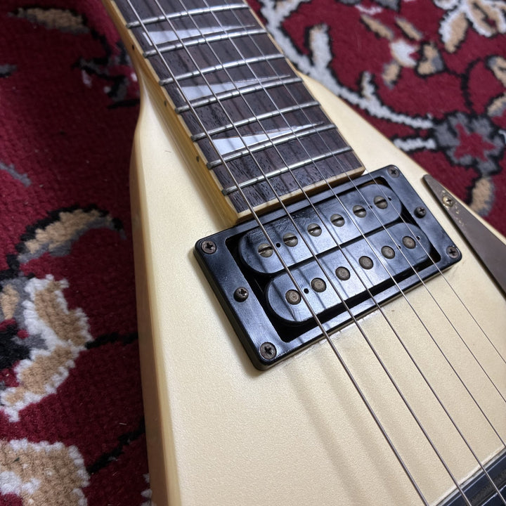 1986 Fernandes JS-110 Limited Edition Rhoads V Pearl White Floyd Rose MIJ Japan