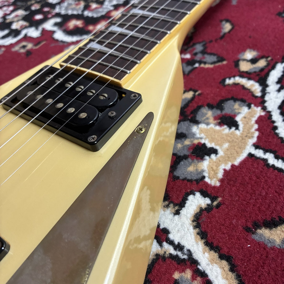 1986 Fernandes JS-110 Limited Edition Rhoads V Pearl White Floyd Rose MIJ Japan