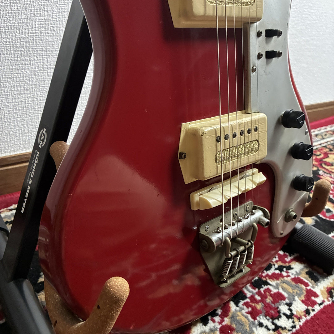 1960s Guyatone LG-85T Red Vintage Bizarre Electric Guitar MIJ Japan w/ Vibrato