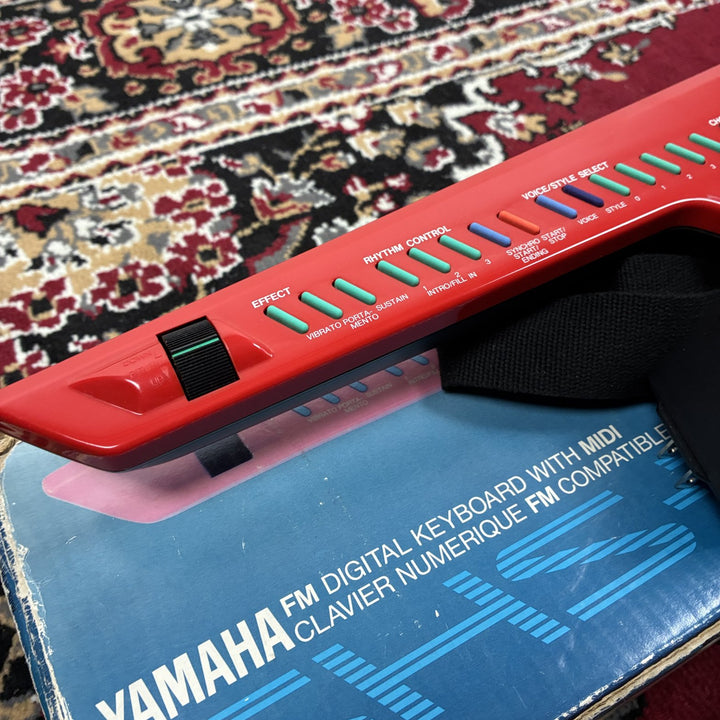 1987 Yamaha SHS-10R Red Keytar FM Digital Keyboard MIDI MIJ w/ Box &amp; Strap