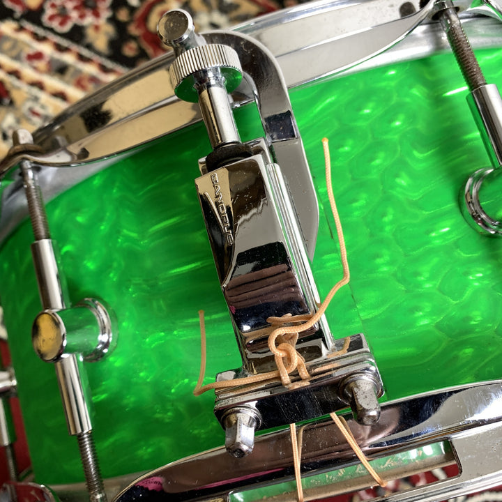 Canopus Birch BR-1455 14x5.5 Birch Snare Drum Green Ripple Wrap MIJ