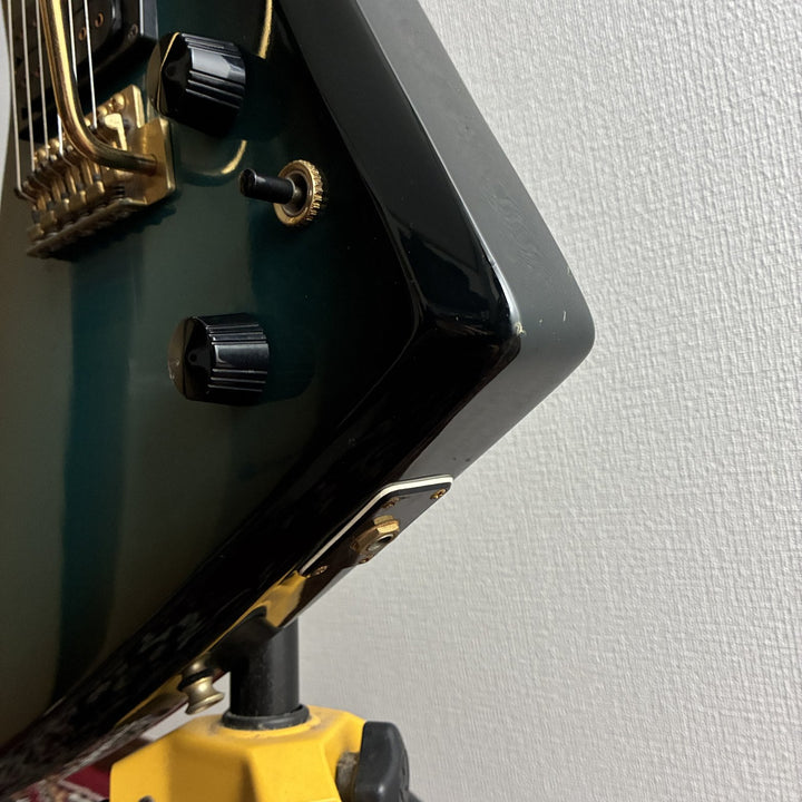 1982-83 Aria Pro II ZZ Deluxe Explorer Blue Burst MIJ Matsumoku Gold HW w/OHSC