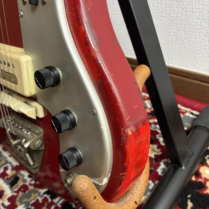 1960s Guyatone LG-85T Red Vintage Bizarre Electric Guitar MIJ Japan w/ Vibrato