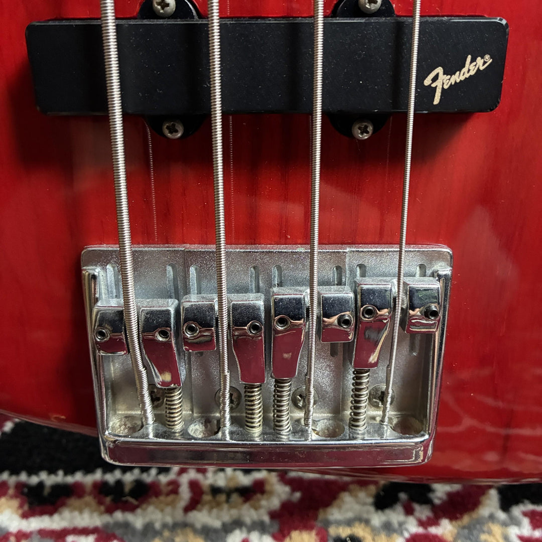 1987-88 Fender Japan Pro Feel Jazz Bass JBR-80R Trans Red MIJ Fujigen G-Serial