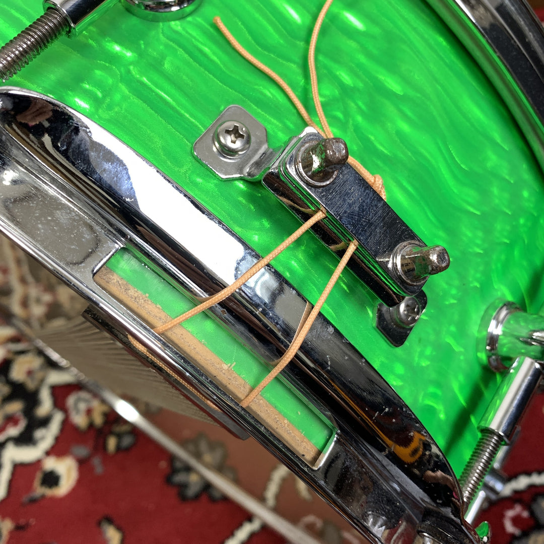 Canopus Birch BR-1455 14x5.5 Birch Snare Drum Green Ripple Wrap MIJ