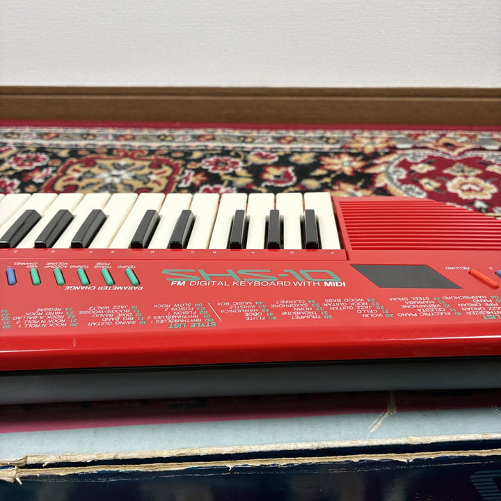 1987 Yamaha SHS-10R Red Keytar FM Digital Keyboard MIDI MIJ w/ Box &amp; Strap