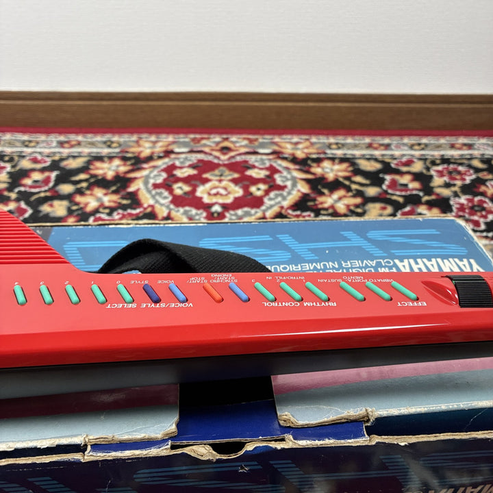 1987 Yamaha SHS-10R Red Keytar FM Digital Keyboard MIDI MIJ w/ Box &amp; Strap