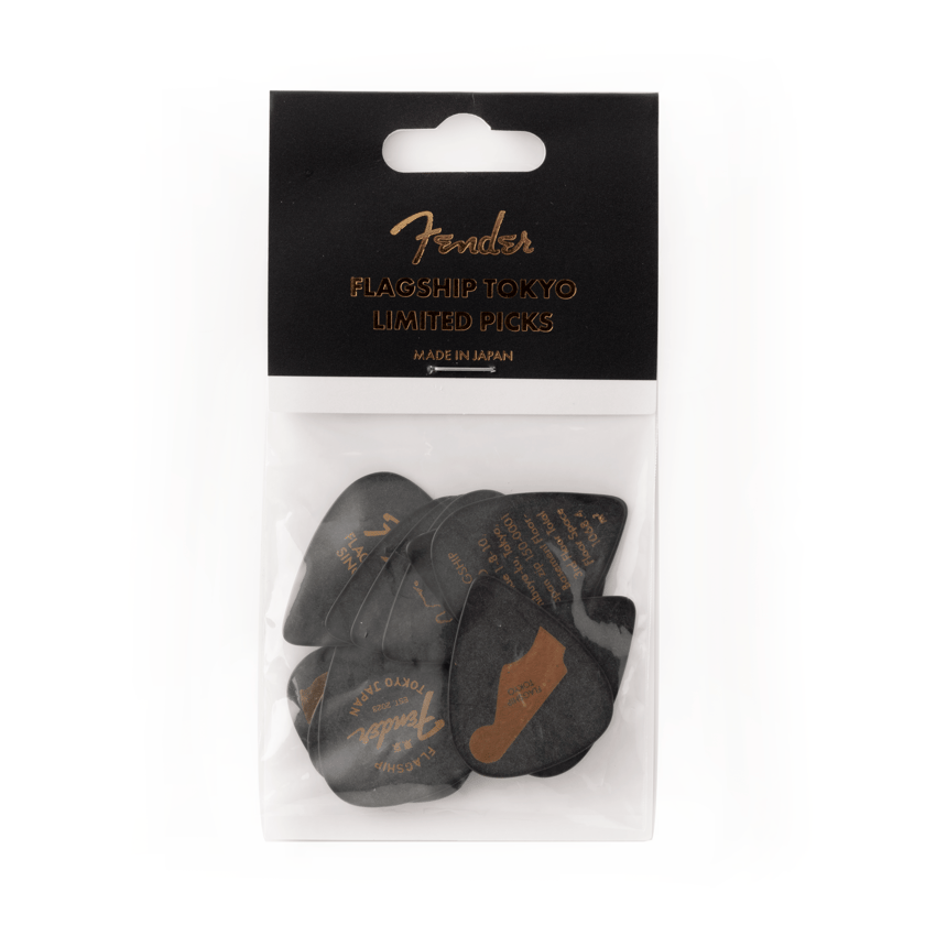 Fender Flagship Tokyo Limited Guitar Picks Black x Gold 12 pcs set Made in Japan