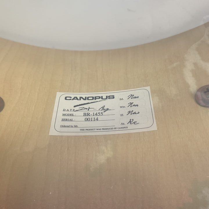 Canopus Birch BR-1455 14x5.5 Birch Snare Drum Green Ripple Wrap MIJ