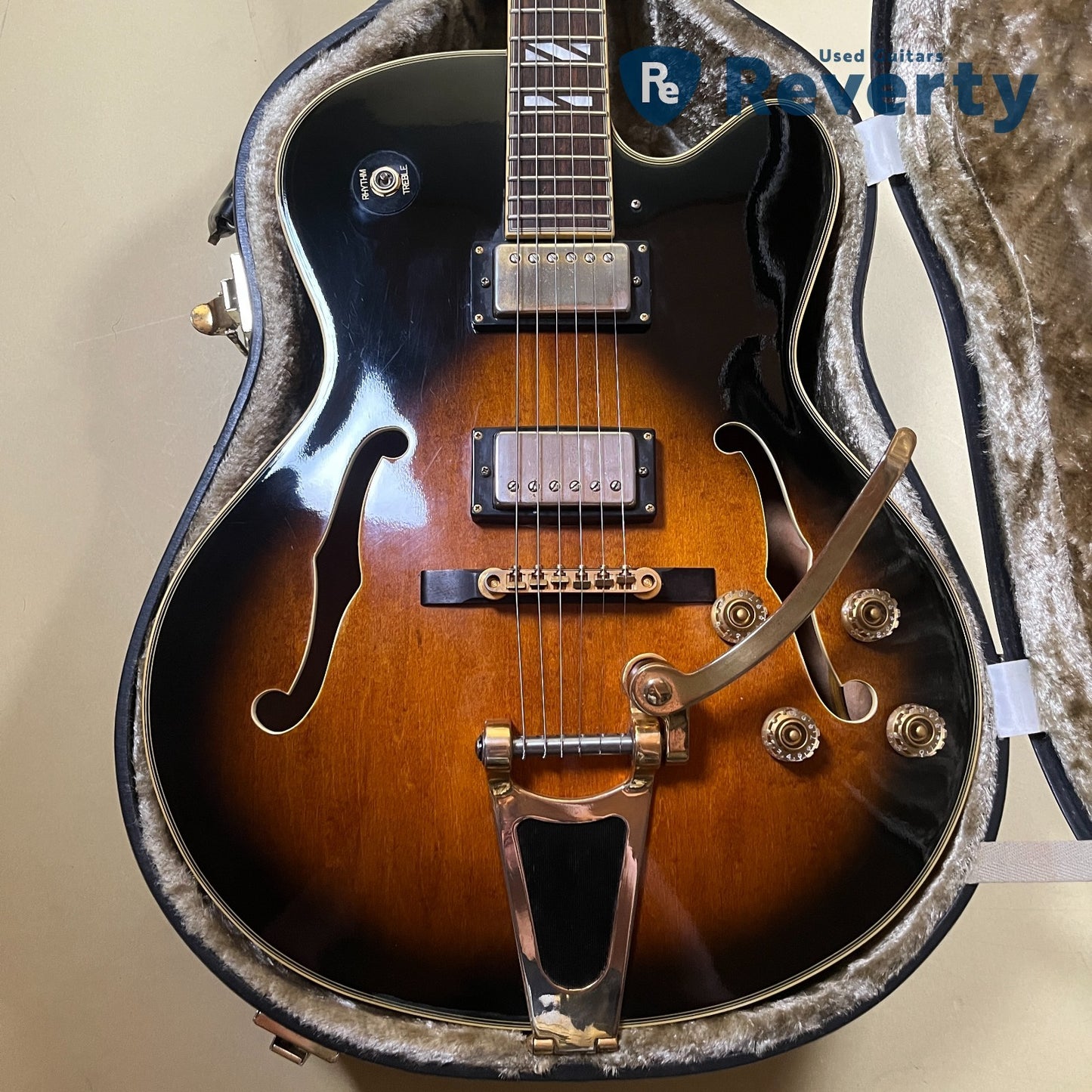 Aria Pro II FA-70TR BRSB Jazz Hollowbody Archtop electric guitar w/Hard case
