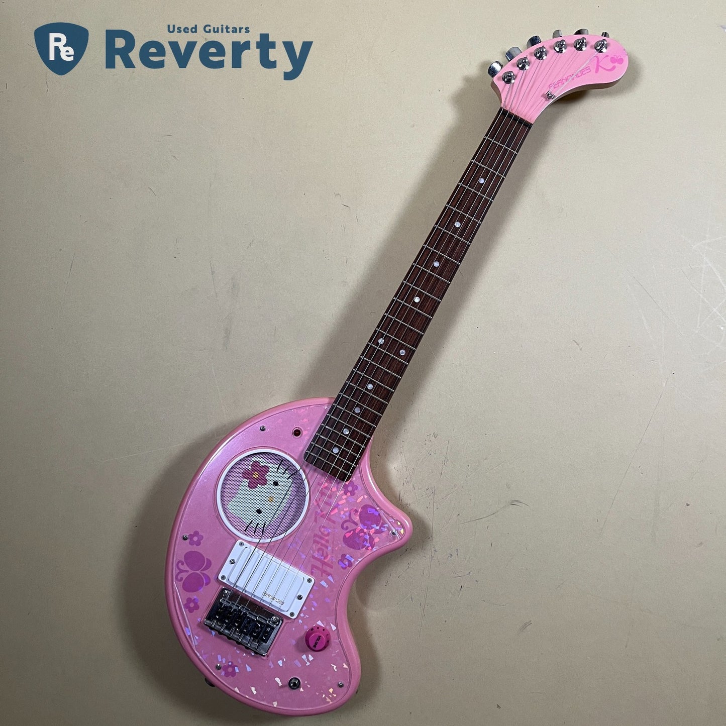 Fernandes ZO-3 HK Hello Kitty Model Mini Electric Guitar with Built in Amplifier