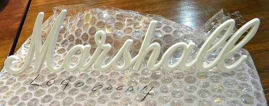 Marshall Logo Plate White LOGO00004 for Amplifier / Cabinet 225m x 60mm New