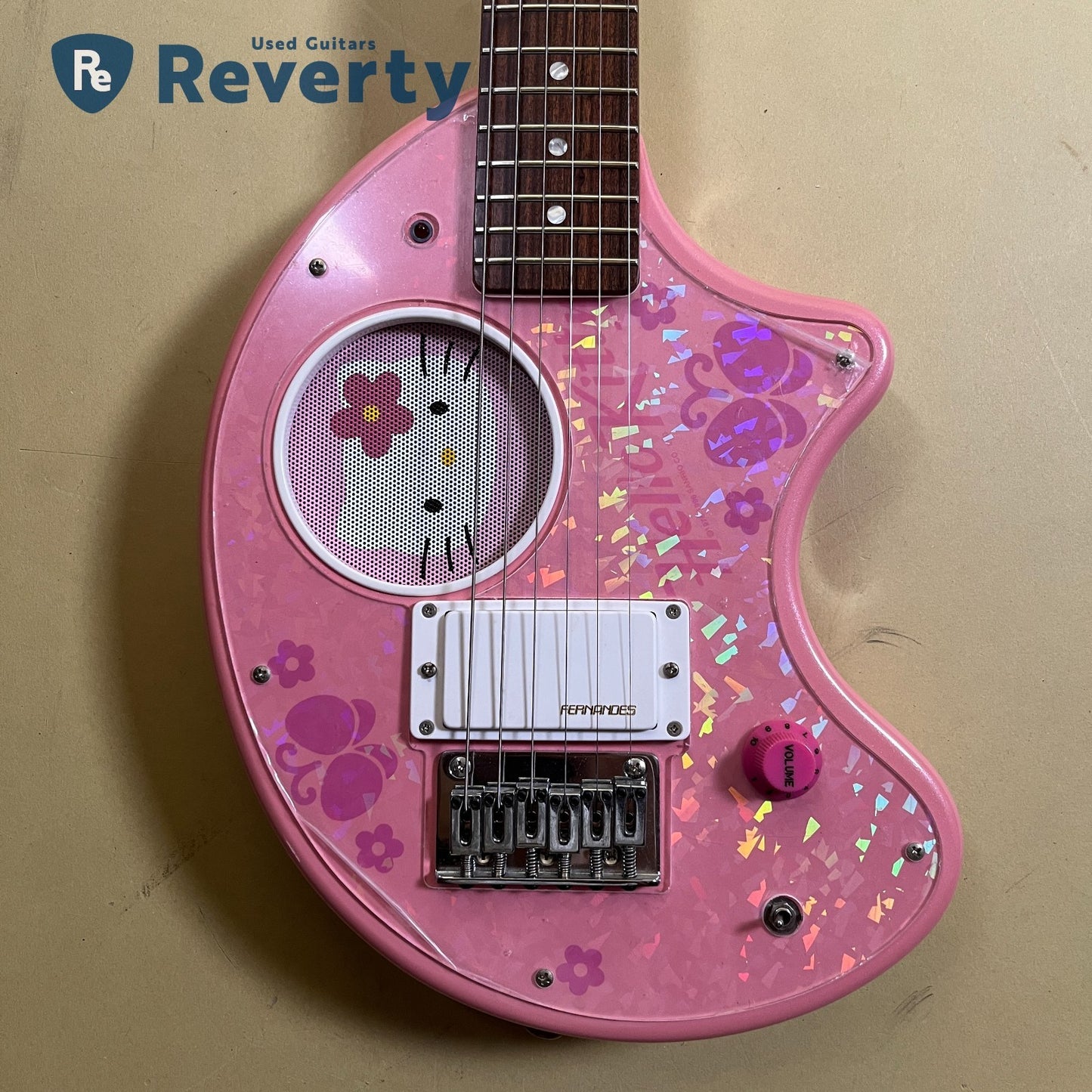 Fernandes ZO-3 HK Hello Kitty Model Mini Electric Guitar with Built in Amplifier