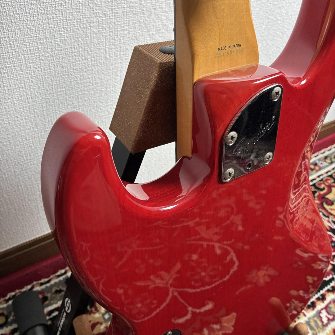 1987-88 Fender Japan Pro Feel Jazz Bass JBR-80R Trans Red MIJ Fujigen G-Serial