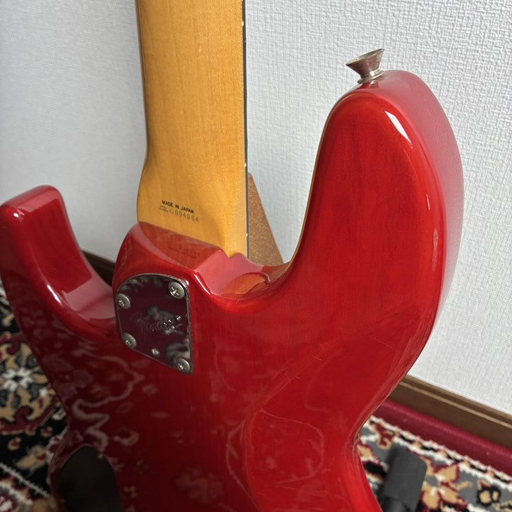 1987-88 Fender Japan Pro Feel Jazz Bass JBR-80R Trans Red MIJ Fujigen G-Serial