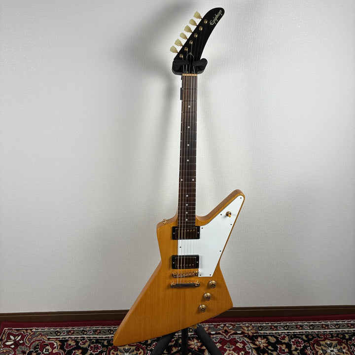 2023 Epiphone 1958 Korina Explorer Inspired by Gibson Custom Aged Natural w/Case