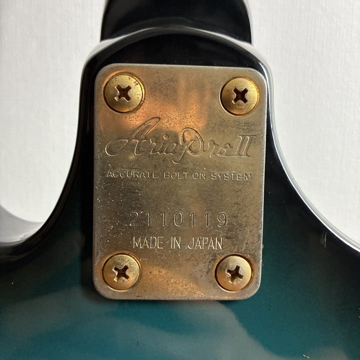 1982-83 Aria Pro II ZZ Deluxe Explorer Blue Burst MIJ Matsumoku Gold HW w/OHSC