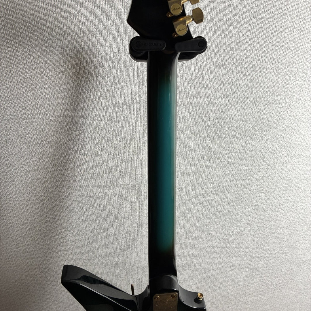 1982-83 Aria Pro II ZZ Deluxe Explorer Blue Burst MIJ Matsumoku Gold HW w/OHSC