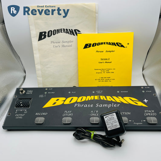 Boomerang Plus Phrase Sampler Looper Guitar Pedal w/ Power Supply