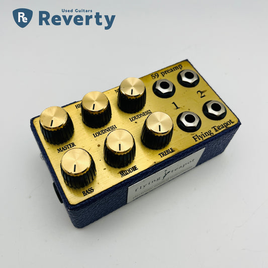 flying teapot 59 Preamp Deep Blue Limited Edition Guitar Effect Pedal Used