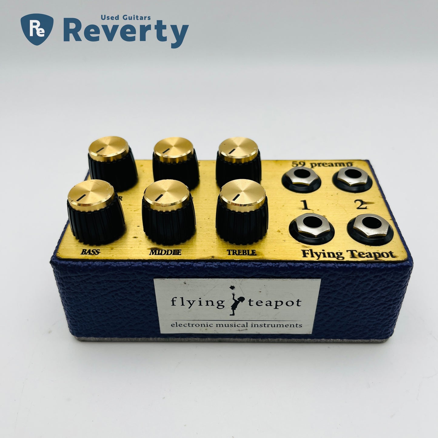 flying teapot 59 Preamp Deep Blue Limited Edition Guitar Effect Pedal Used