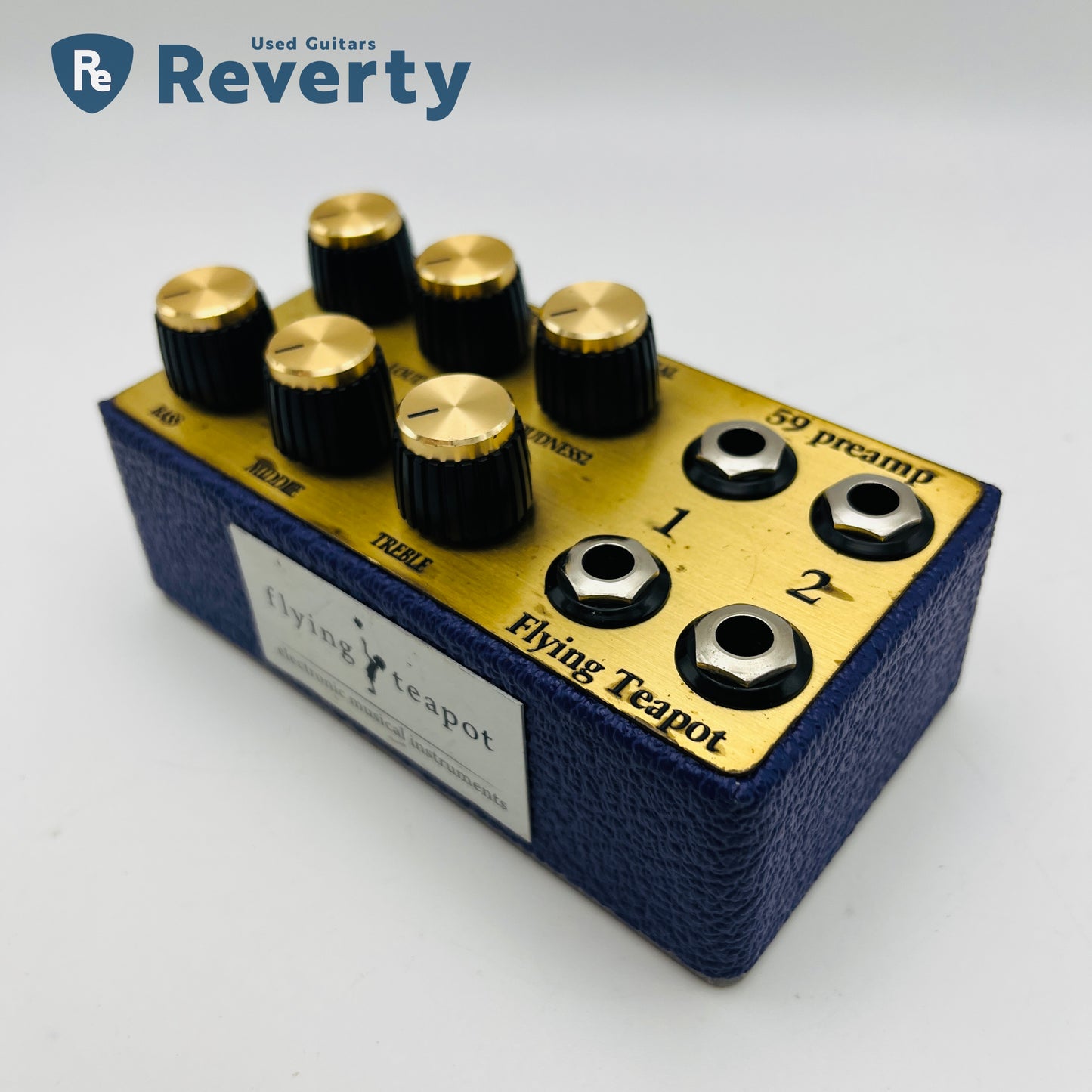 flying teapot 59 Preamp Deep Blue Limited Edition Guitar Effect Pedal Used