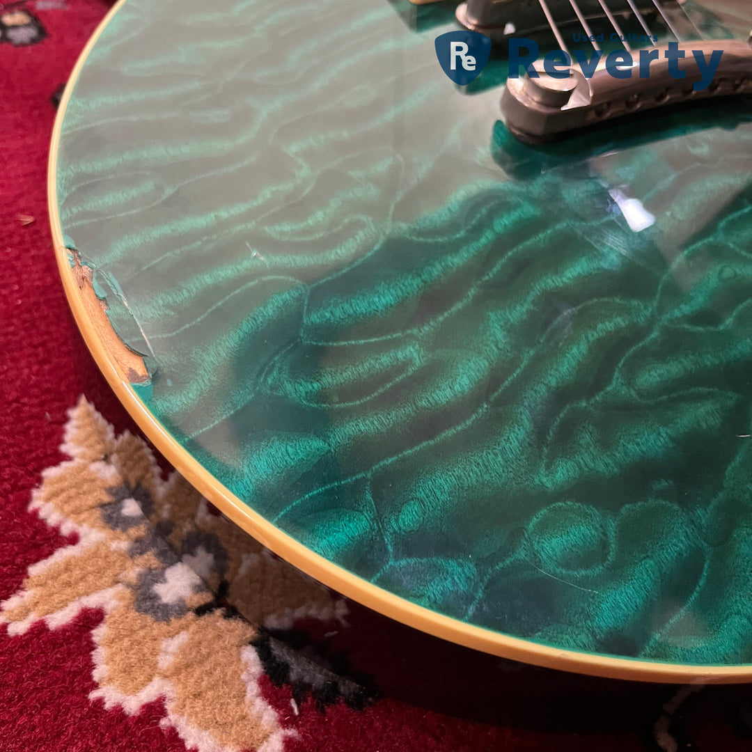 2009 Edwards E-LP-92SD/QM Les Paul Type Black Turquoise Green Duncan Japan MIJ