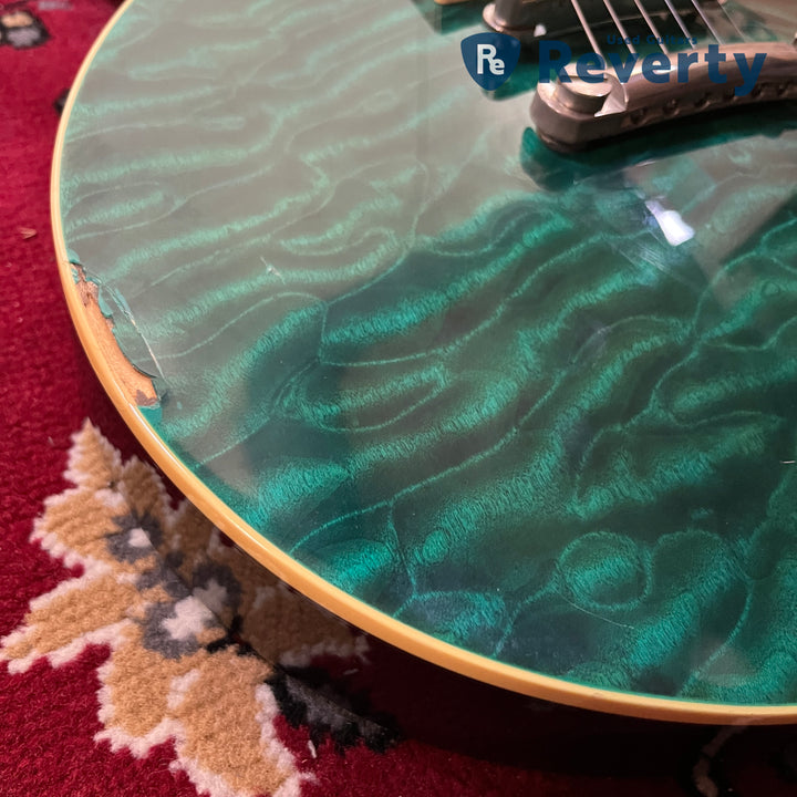 2009 Edwards E-LP-92SD/QM Les Paul Type Black Turquoise Green Duncan Japan MIJ