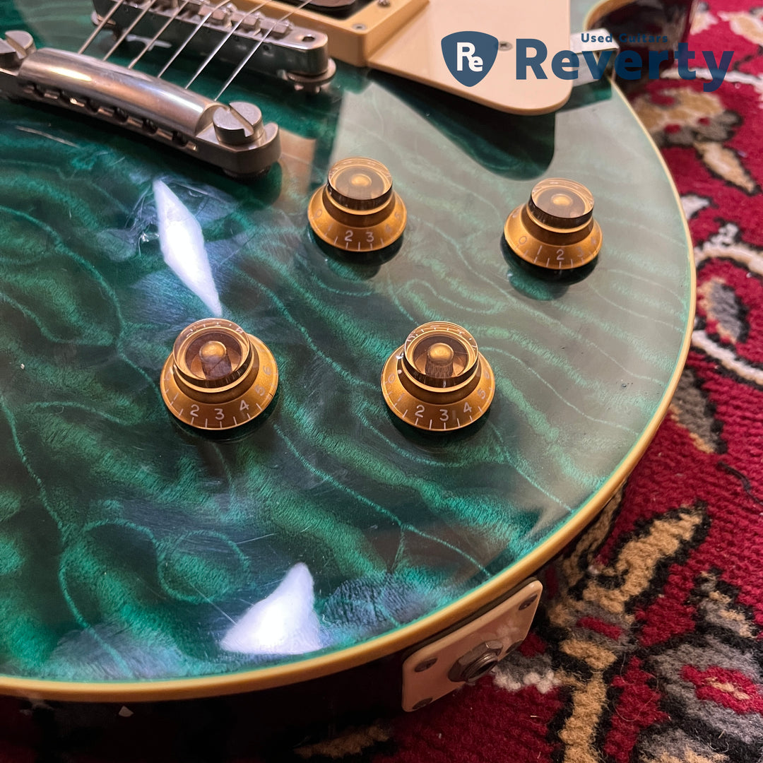2009 Edwards E-LP-92SD/QM Les Paul Type Black Turquoise Green Duncan Japan MIJ