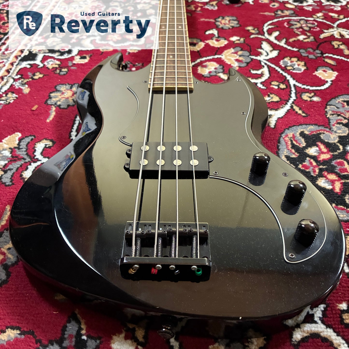 GrassRoots by ESP G-VP-46B Viper Bass 4-String Black SG-Style w/ Soft Case