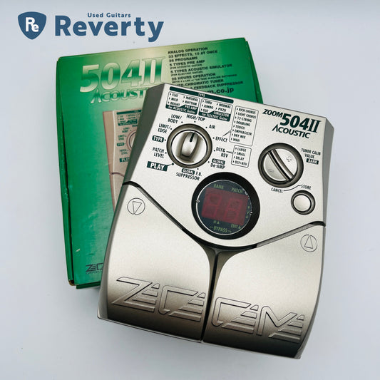 Zoom 504Ⅱ Acoustic Guitar Effect Pedal Silver from Japan Used