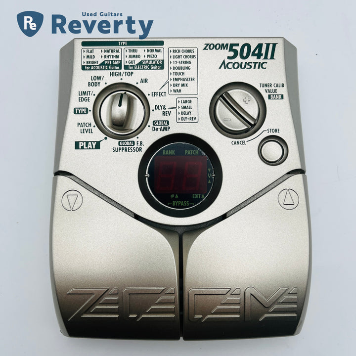 Zoom 504Ⅱ Acoustic Guitar Effect Pedal Silver from Japan Used