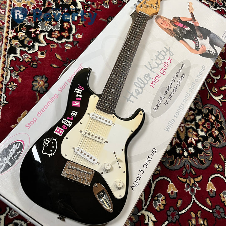 Squier Hello Kitty Mini Stratocaster Black Limited Model w/Original box