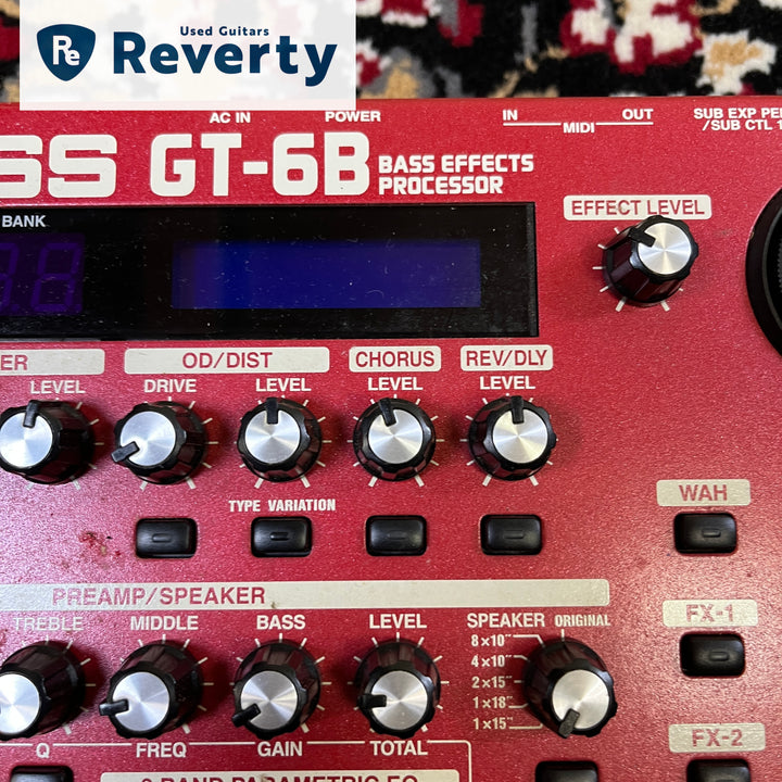 Boss GT-6B Bass Multi-Effects Processor Pedal with Power cable Used