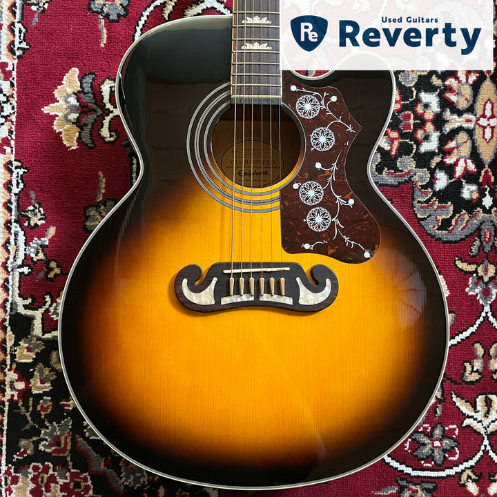 2016 Epiphone EJ-200SCE/VS Sunburst Jumbo Acoustic-Electric Guitar w/Case