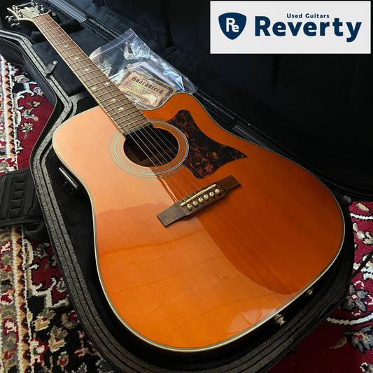 2019 Epiphone Masterbilt DR-500MCE Natural All Solid Dreadnought eSonic2 w/ Bag