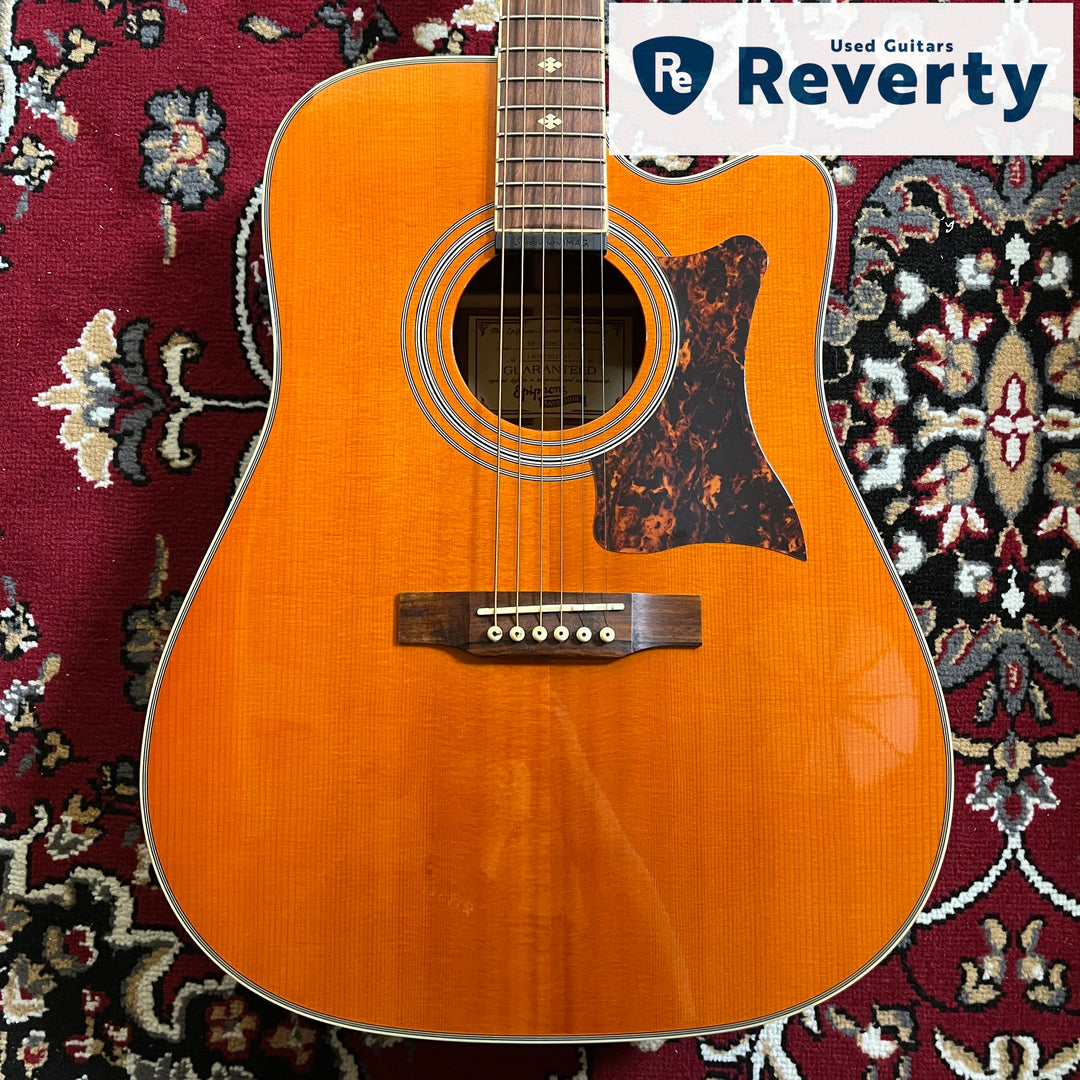 2019 Epiphone Masterbilt DR-500MCE Natural All Solid Dreadnought eSonic2 w/ Bag
