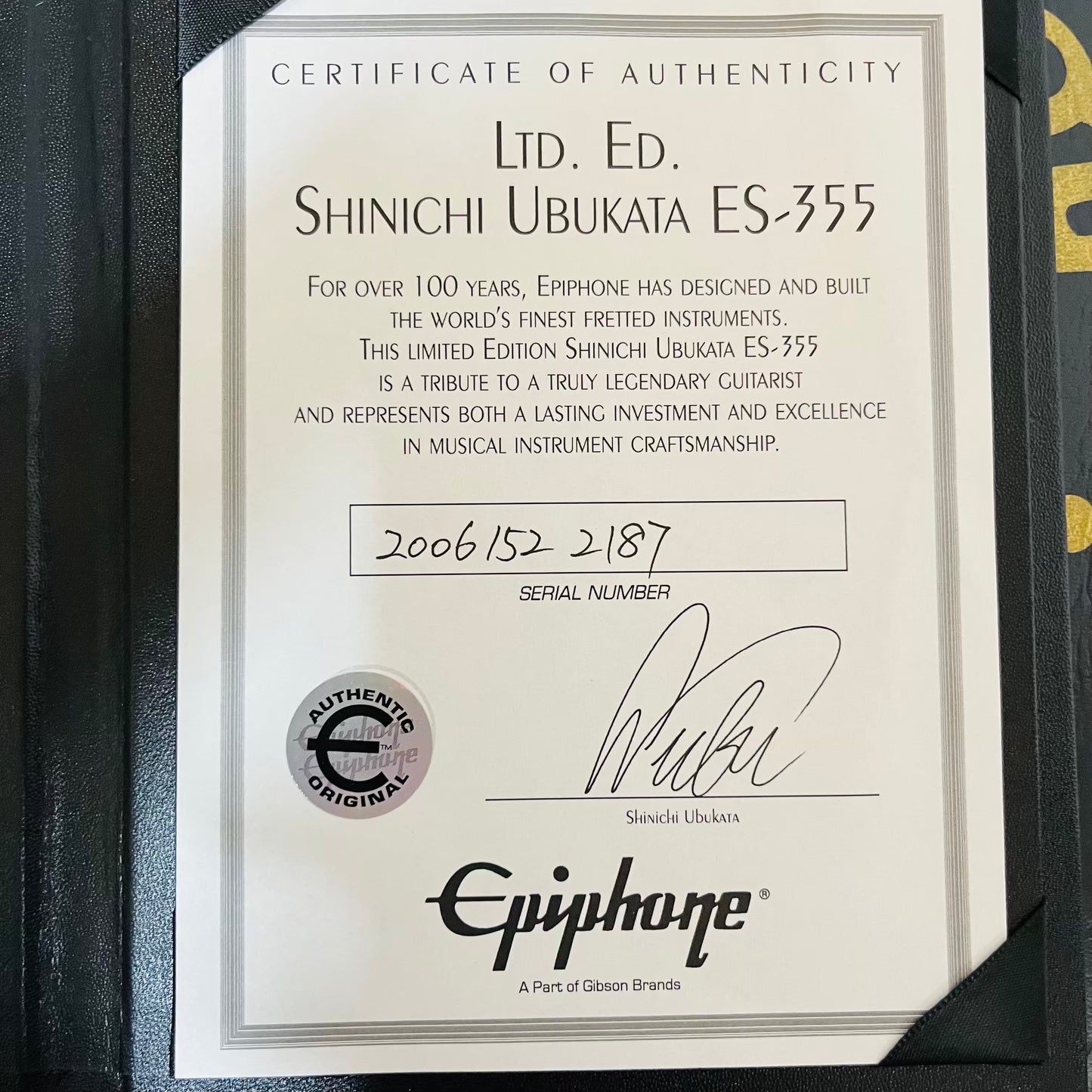 Epiphone Shinichi Ubukata Signature ES-355 2019 Ver.01- Present - Ebony